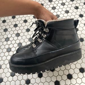 Patent Leather Ganni Wedge Boots